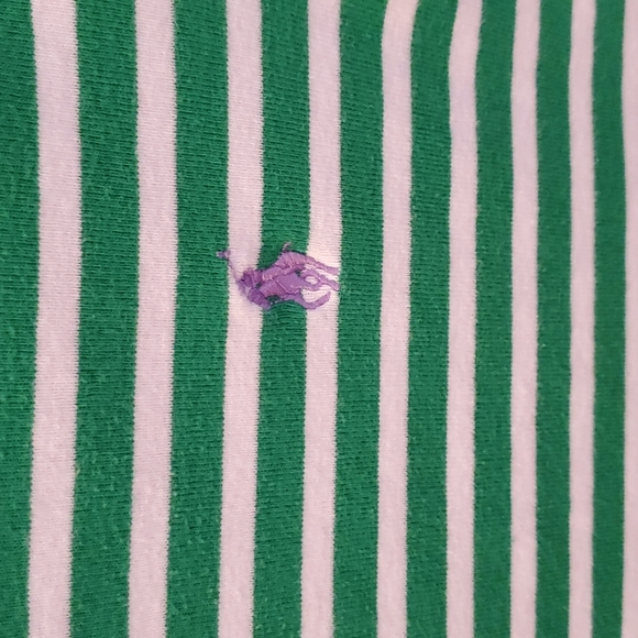 Green White Striped Tee Shirt - Picture 3 of 4